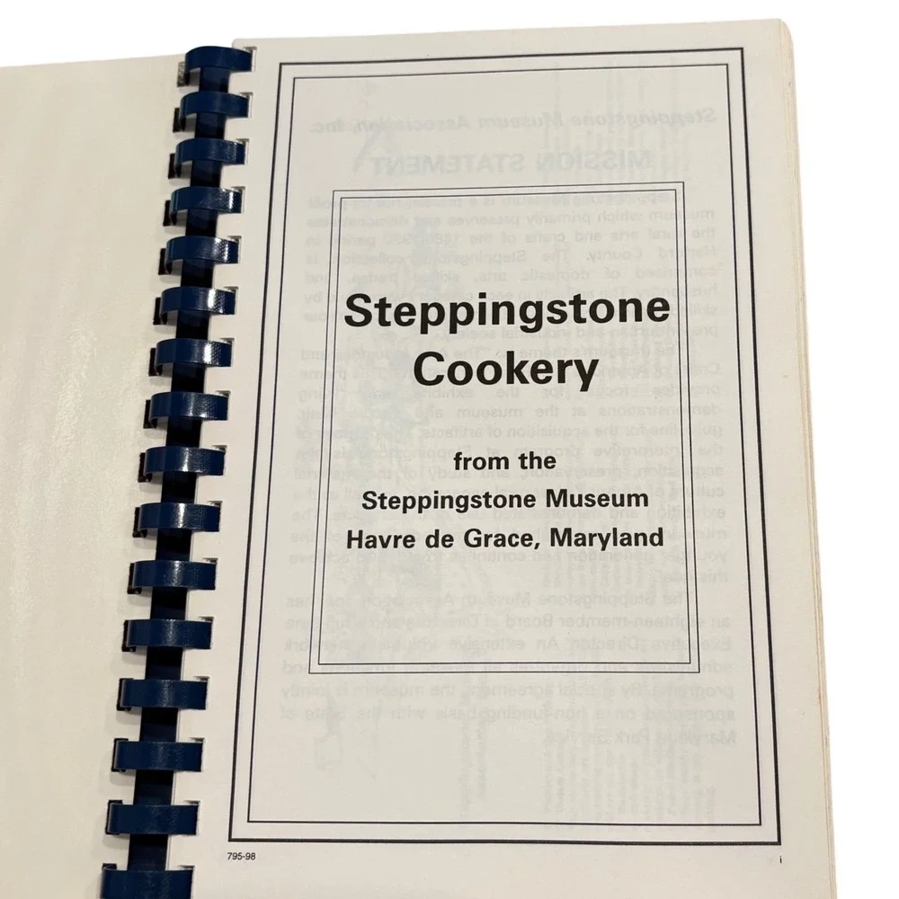 Vintage 1998 Steppingstone Cookery Maryland Spiral Community Cookbook